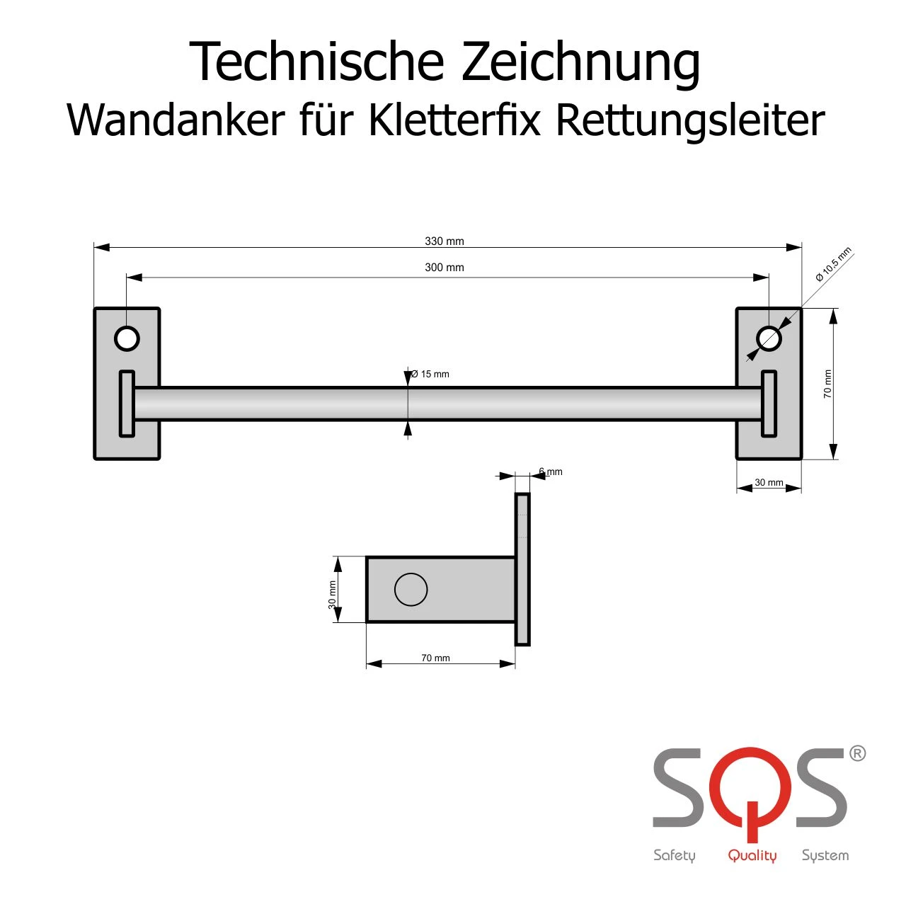 Wandanker Für Rettungsleitern In Weiß – Bild 2