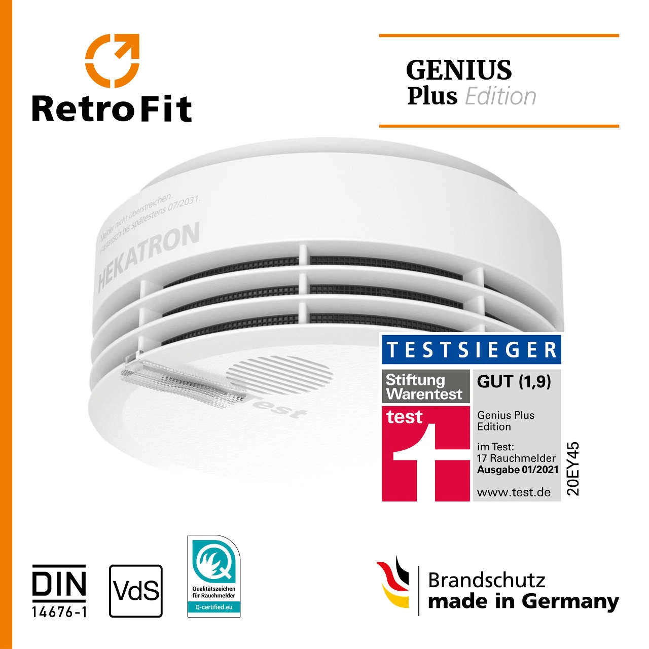 Rauchmelder Hekatron Genius Plus N-A RetroFit Austauschmelder – Bild 3