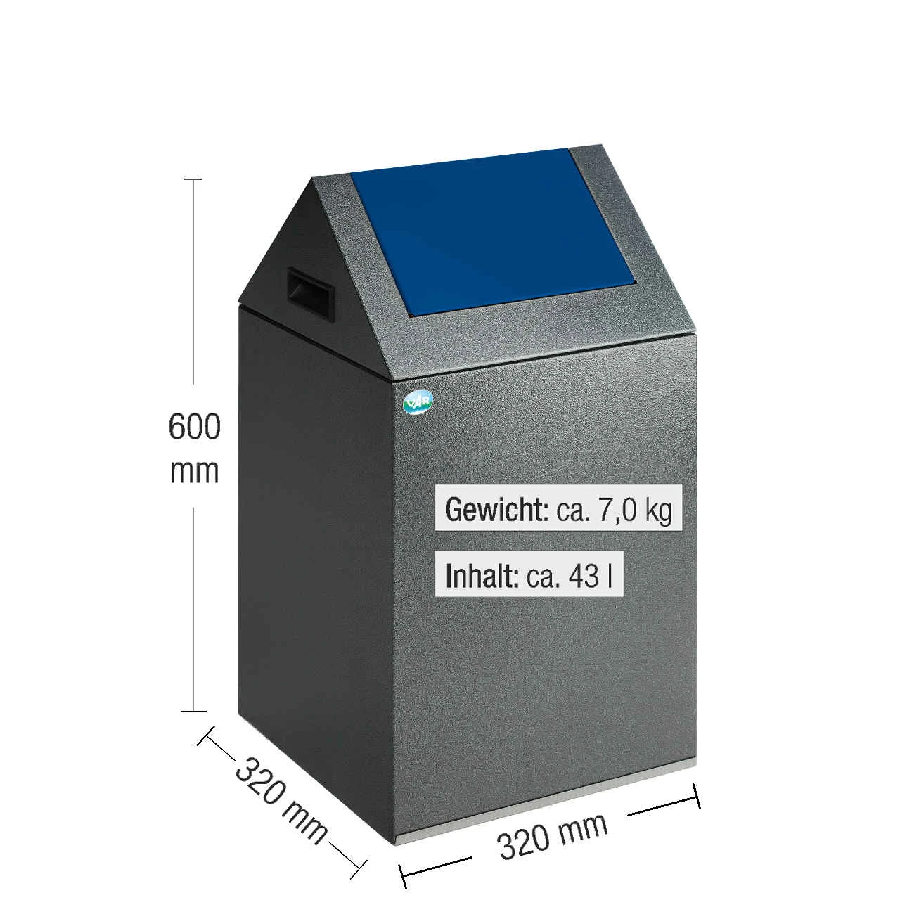 Abfallsammler VAR WSG 40 S, 43 Lt, Selbstlöschend – Bild 3
