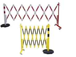 Scherengitter Aus Stahl Mit Rollen Und Mobilem Sperrpfosten