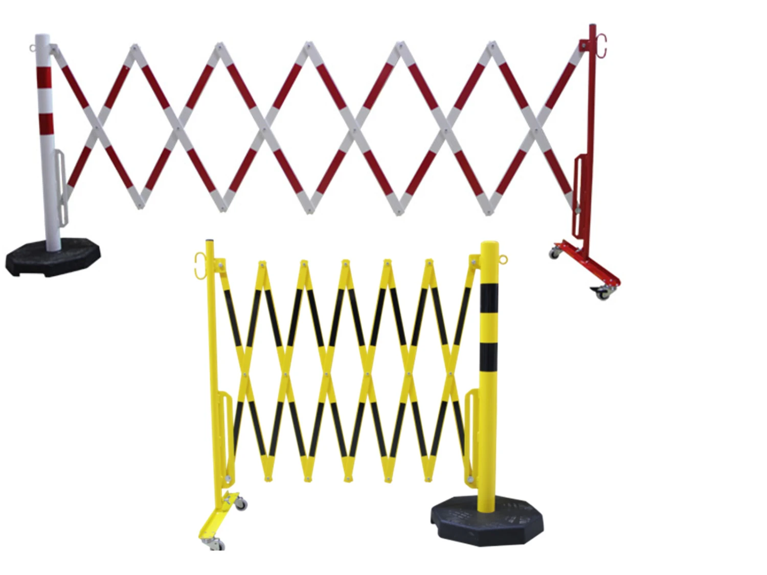 Scherengitter Aus Stahl Mit Rollen Und Mobilem Sperrpfosten