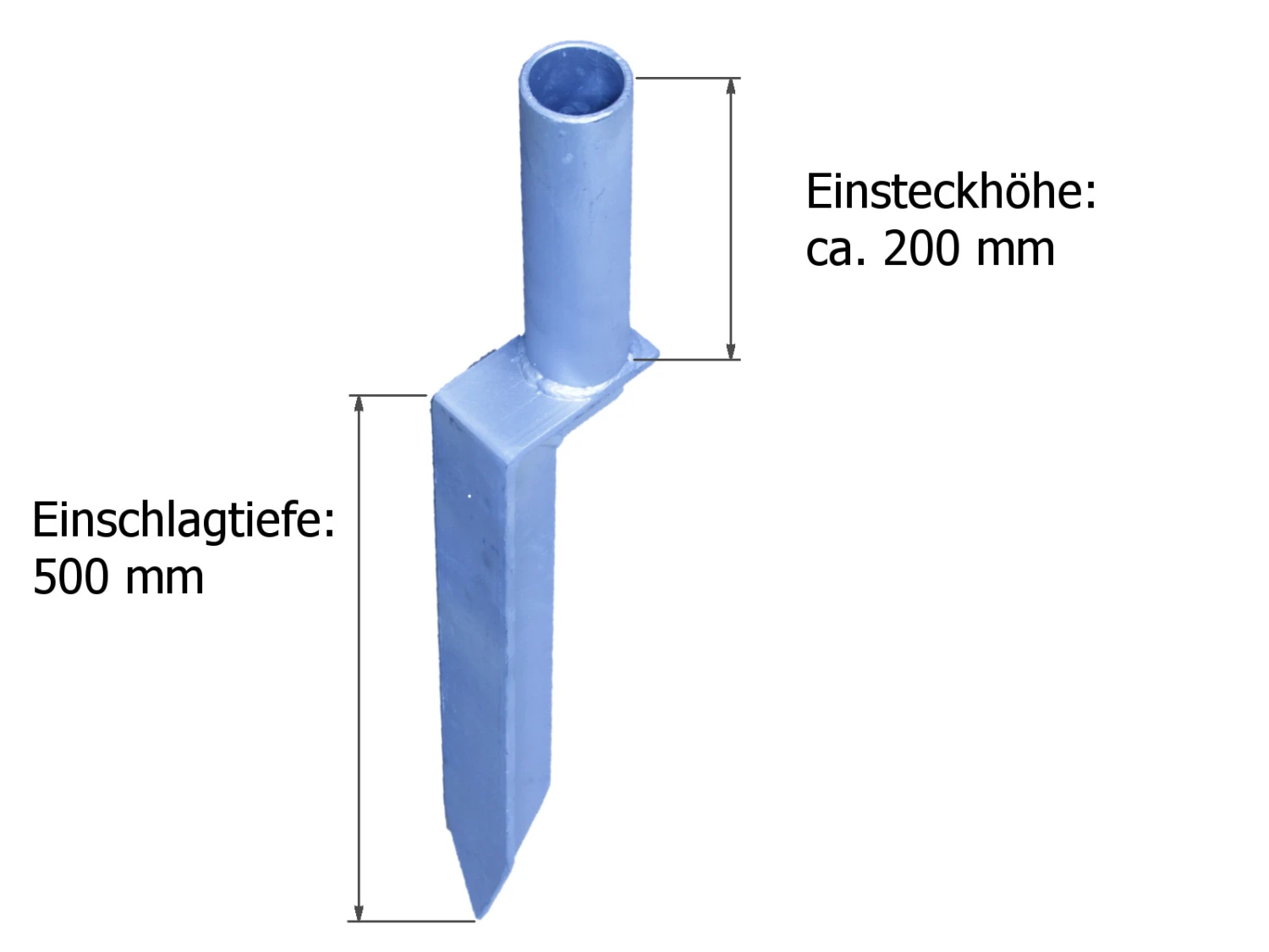 Kettenpfosten 1000 Mm Inkl. Einschlag-Bodenhülse – Bild 2
