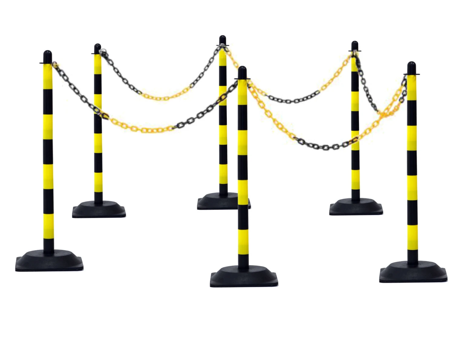 Kettenpfosten-Set Aus Kunststoff Gelb-schwarz