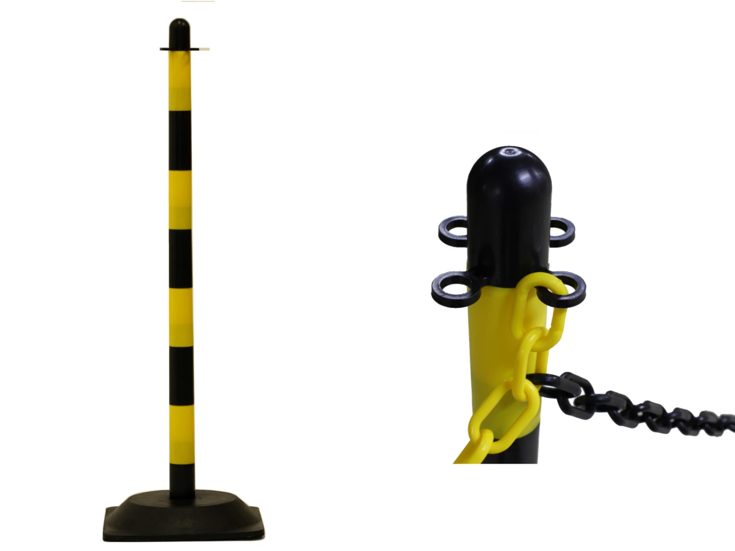Kettenpfosten-Set Aus Kunststoff Gelb-schwarz – Bild 2