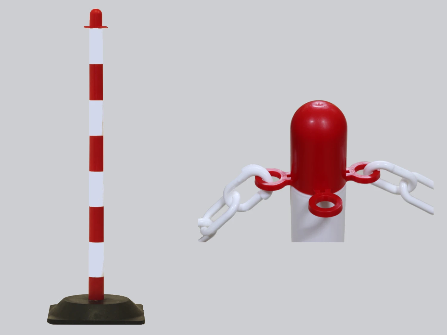 Kettenpfosten-Set Aus Kunststoff Rot-weiß – Bild 3