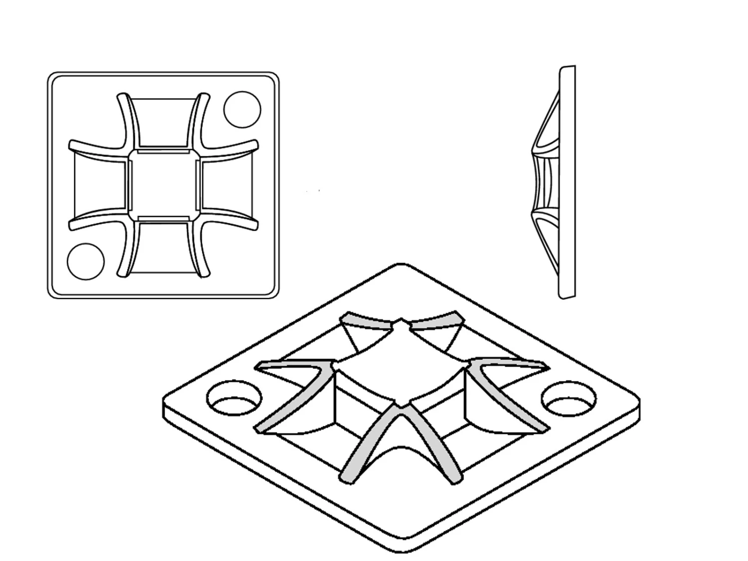 HellermannTyton Q-Mount Befestigungssockel 30x30 Mm QM30A (100 Stück) – Bild 5