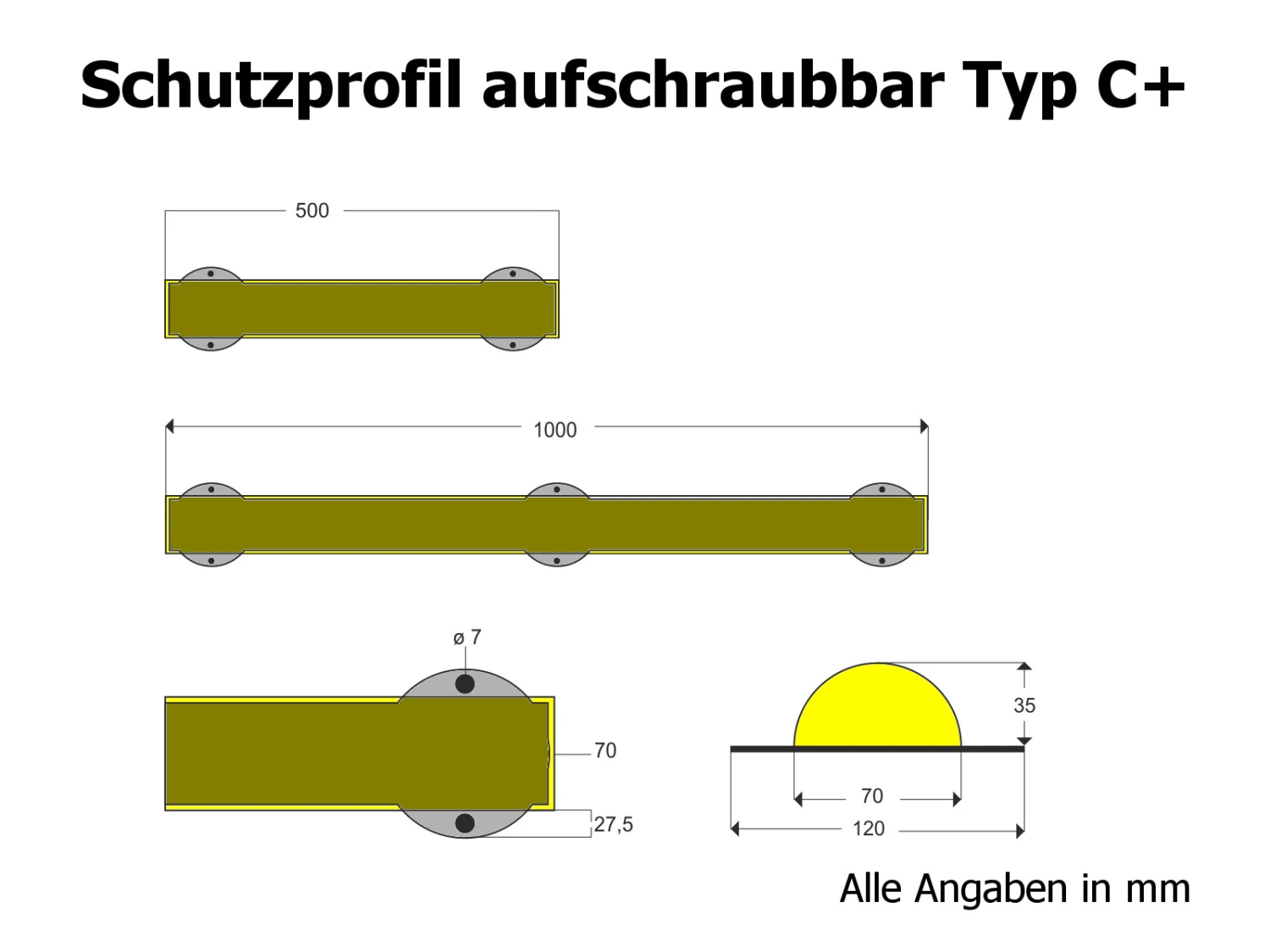 Flächenschutzprofil Knuffi® Typ C+, Anschraubbar – Bild 2