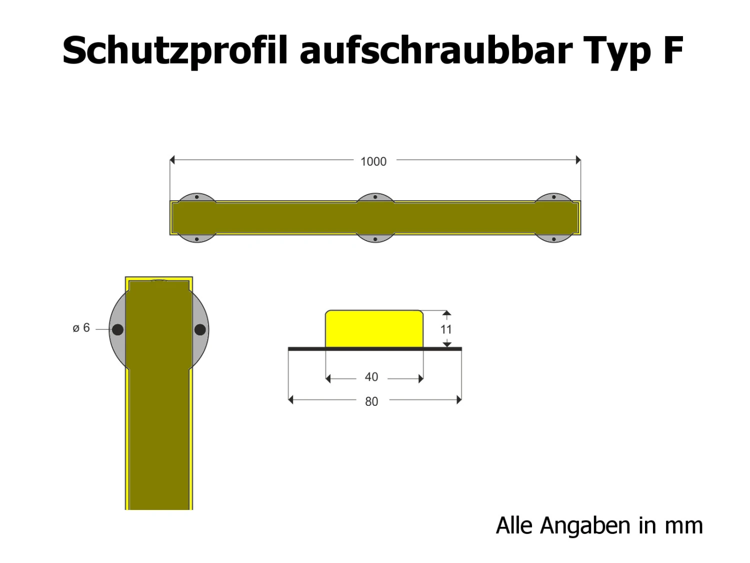 Flächenschutzprofil Knuffi® Typ F, Anschraubbar – Bild 2
