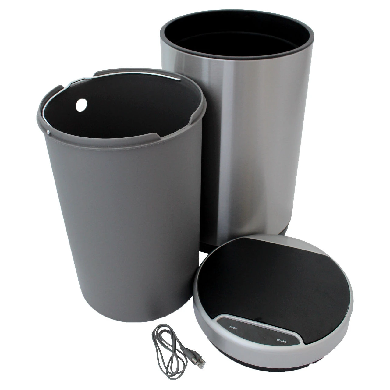 TKG Abfallbehälter Sensor Bin, 12 L Edelstahl, Berührungsloses Öffnen – Bild 3