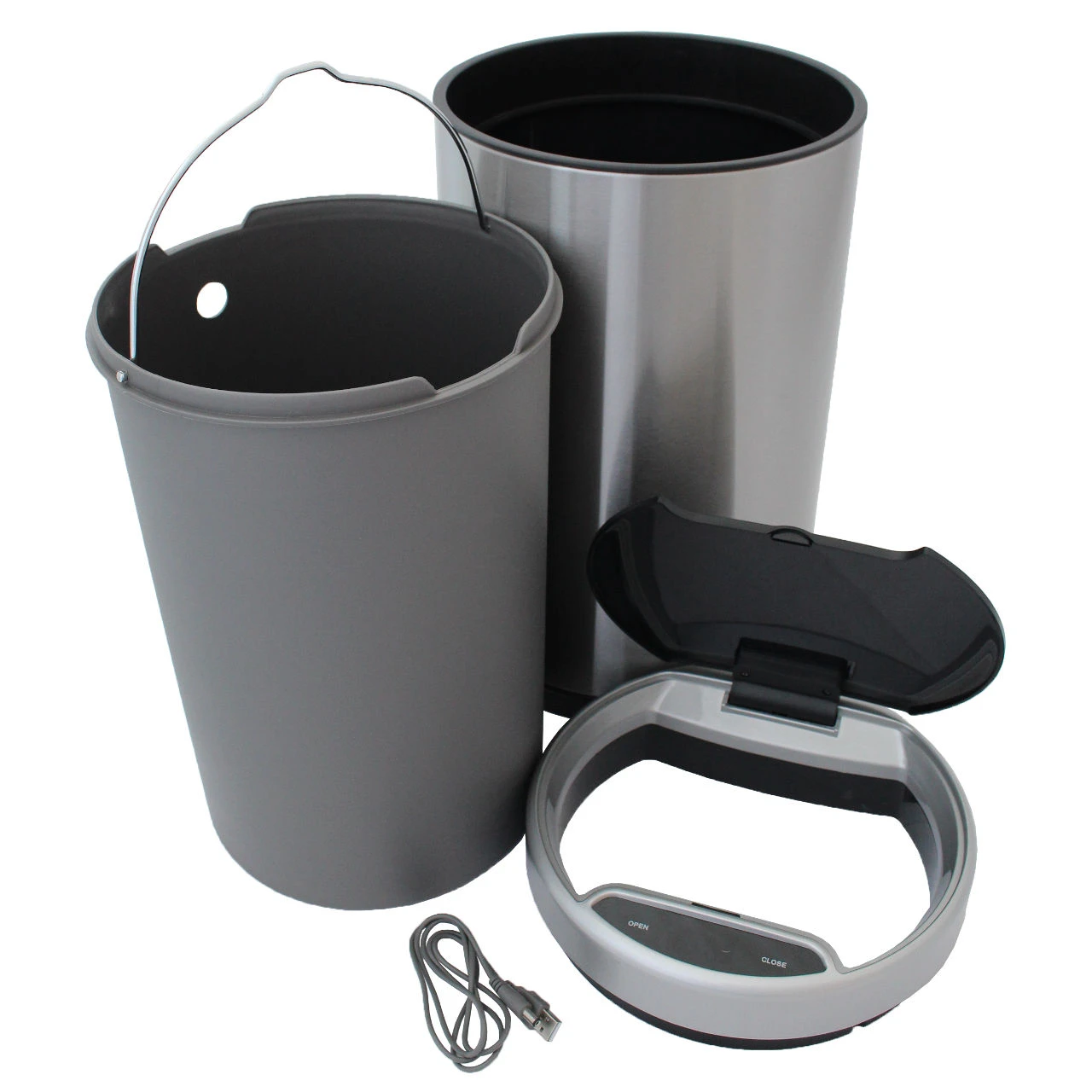 TKG Abfallbehälter Sensor Bin, 12 L Edelstahl, Berührungsloses Öffnen – Bild 4