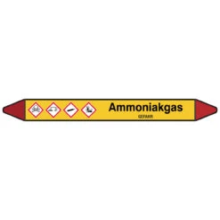 Brady Rohrmarkierer Mit Text Ammoniakgas - GEFAHR