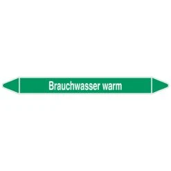 Brady Rohrmarkierer Mit Text Brauchwasser Warm