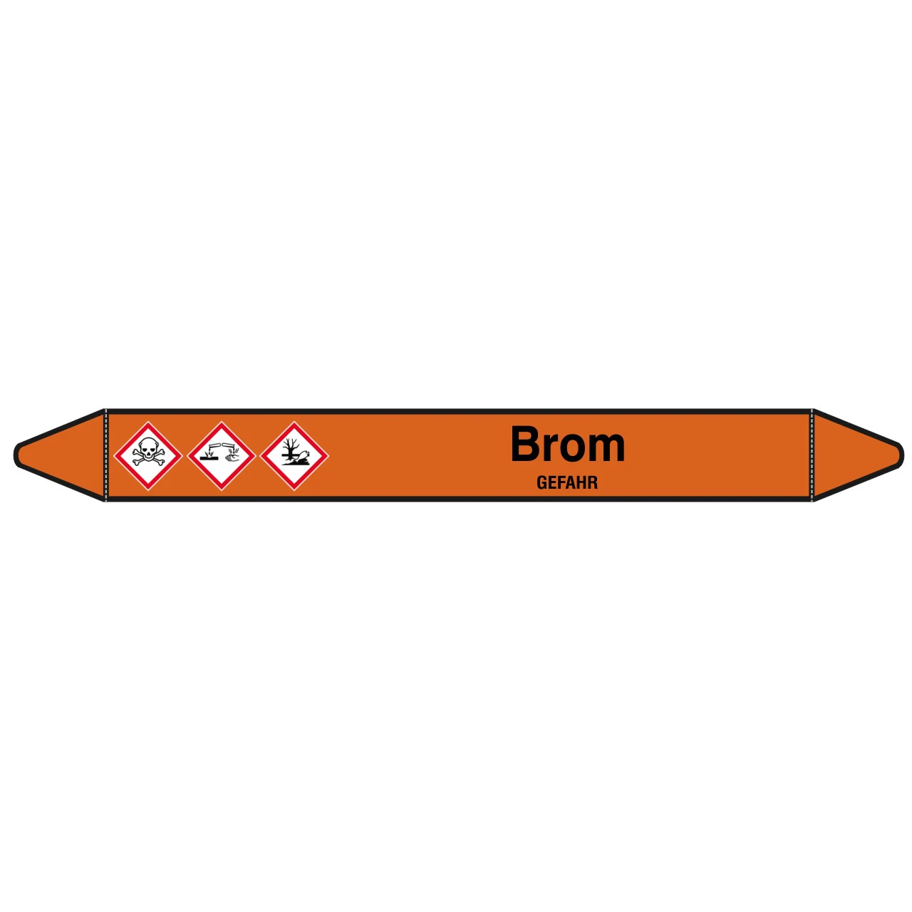 Brady Rohrmarkierer Mit Text Brom - GEFAHR