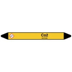 Brady Rohrmarkierer Mit Text CO2 - ACHTUNG