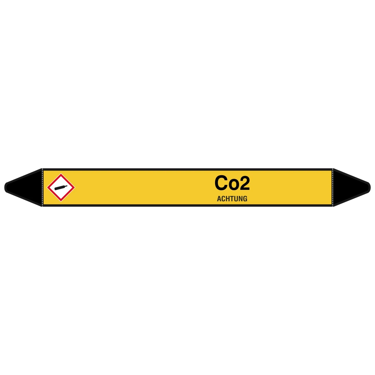 Brady Rohrmarkierer Mit Text CO2 - ACHTUNG