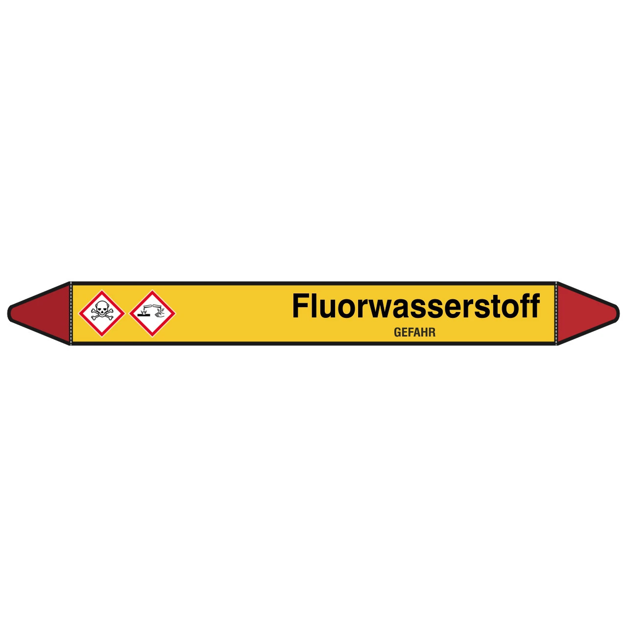 Brady Rohrmarkierer Mit Text Fluorwasserstoff - GEFAHR