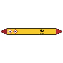 Brady Rohrmarkierer Mit Text H2 - GEFAHR