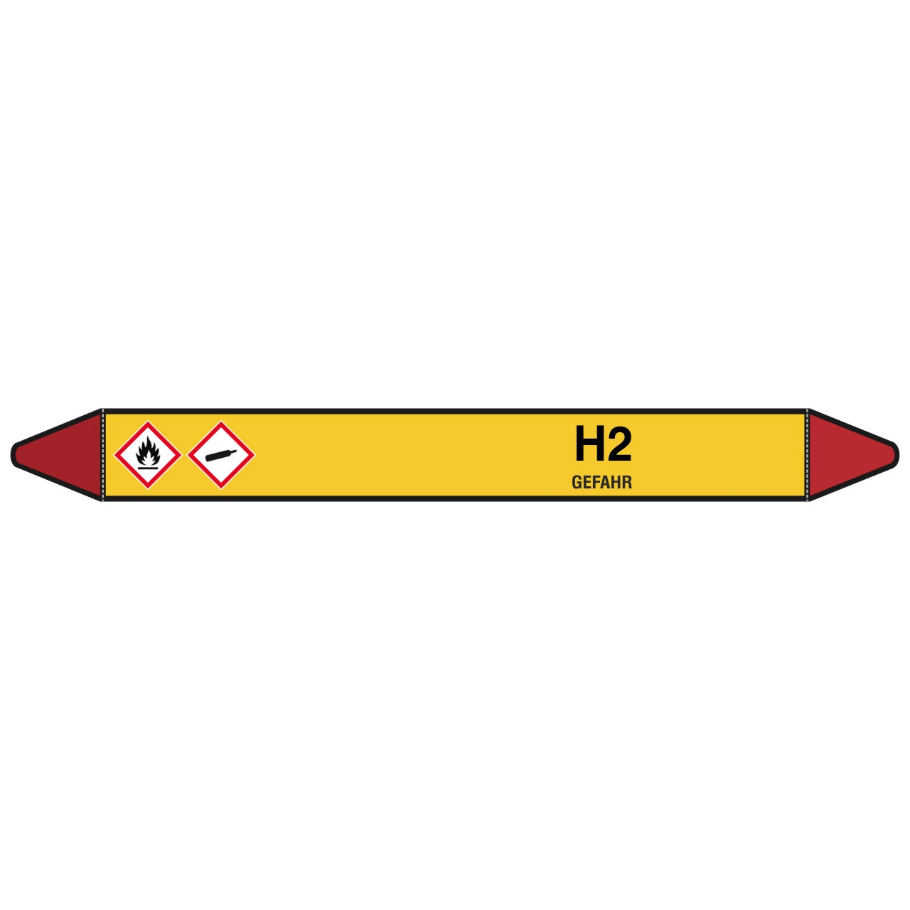 Brady Rohrmarkierer Mit Text H2 - GEFAHR