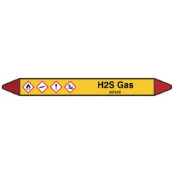Brady Rohrmarkierer Mit Text H2S Gas - GEFAHR