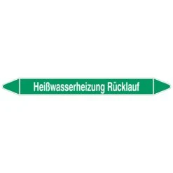 Brady Rohrmarkierer Mit Text Heißwasserheizung Rücklauf