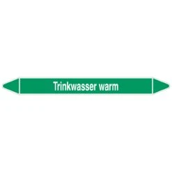 Brady Rohrmarkierer Mit Text Trinkwasser Warm