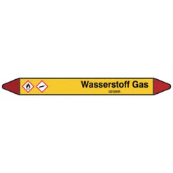 Brady Rohrmarkierer Mit Text Wasserstoff Gas - GEFAHR