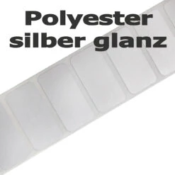 Polyesteretiketten - Silber Glanz Auf 3 Zoll Rollenkern