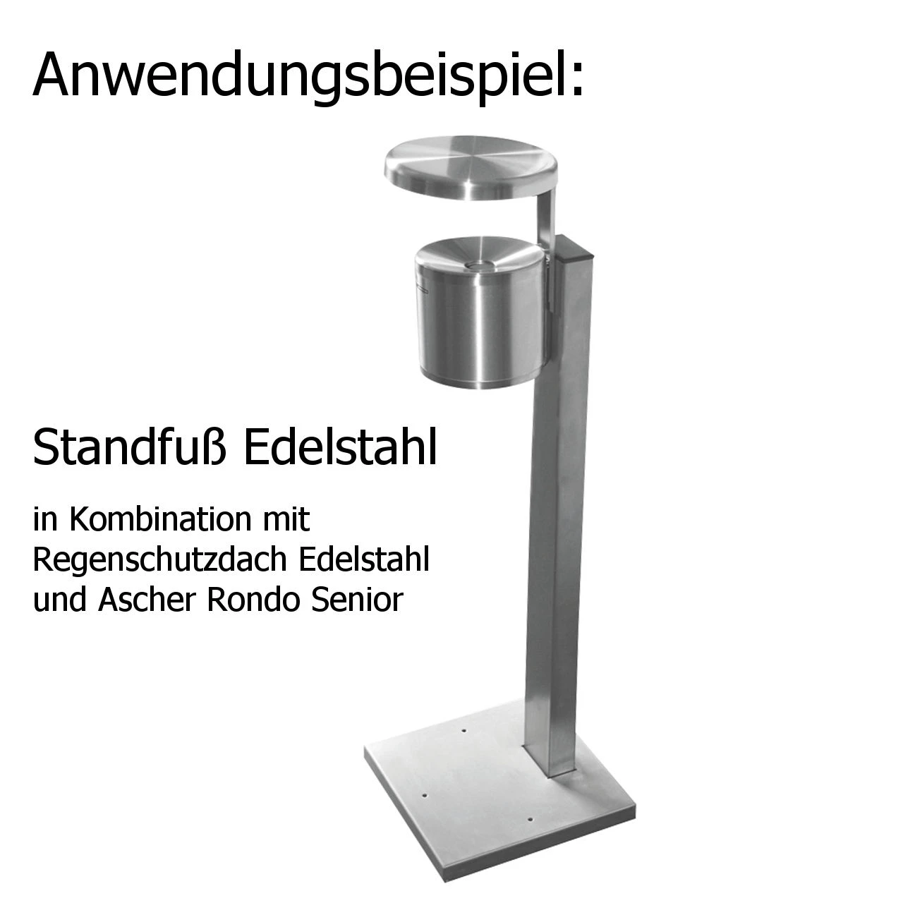 Universal Standfuß Aus Edelstahl Passend Für Rondo Ascher Und Abfall-Ascher-Kombination – Bild 2